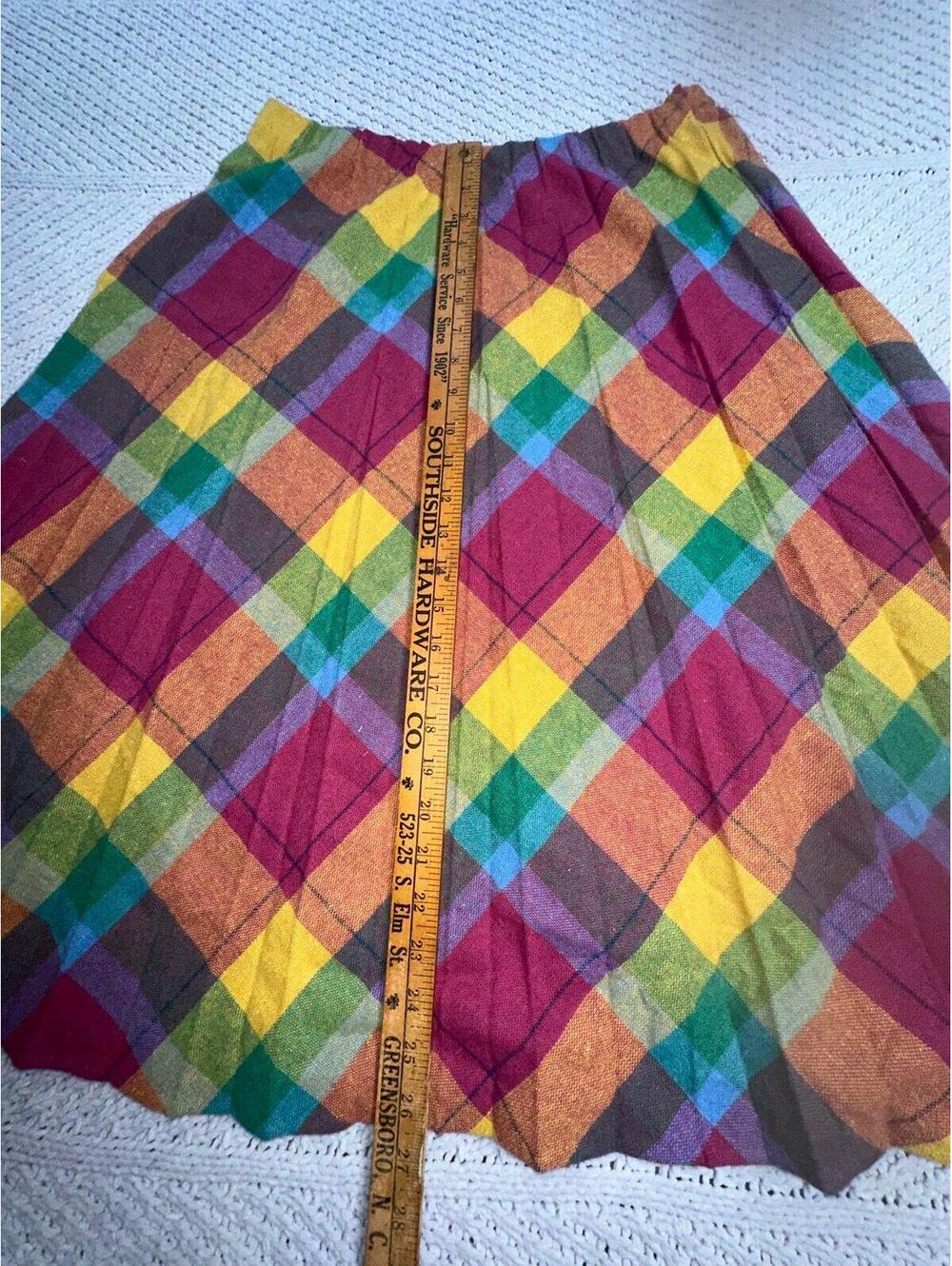 VTG Plaid Wool Blend Womens Skirt Size Large Made in USA - Picture 4 of 4